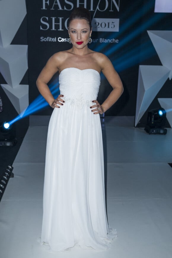 Natasha St-Pier (robe bustier blanche Christophe Guillarmé, bijoux Mounier Bouvard) - People au "Casa Fashion Show" au Sofitel Tour Blanche à Casablanca au Maroc le 28 mars 2015.