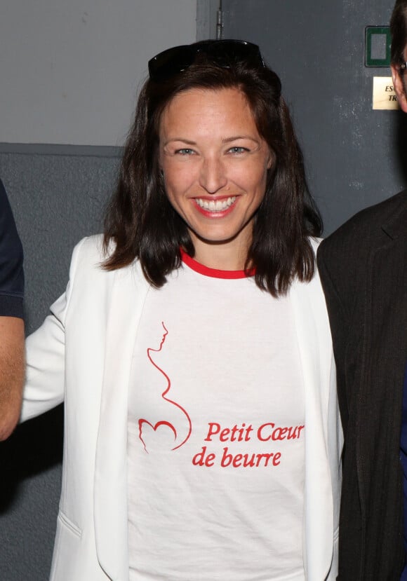 Natasha St-Pier, son mari Grégory Quillacq avec leur fils Bixente soutiennent l'association "Petit Coeur de Beurre" lors du week-end de la Cardiopathie Congénitale à la caserne des pompiers de Malar à Paris le 1er octobre 2016.