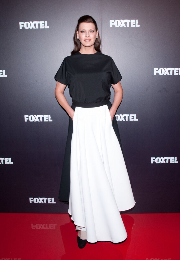 Linda Evangelista à la soirée "Foxtel Upfronts" à Sydney en Australie le 30 octobre 2014. 