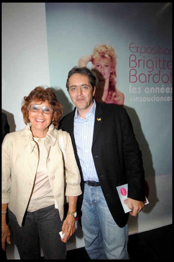 Francine Bréaud et son fils Laurent - Inauguration de l'exposition Brigitte Bardot à Boulogne-Billancourt.