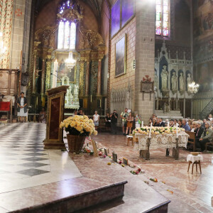 ambiance - Obsèques de Dani en la cathédrale Saint Jean-Baptiste de Perpignan, le 26 juillet 2022. Les proches et les personnalités sont venus rendre un dernier hommage à la chanteuse disparue le 18 juillet 2022 à l'âge de 77 ans. 