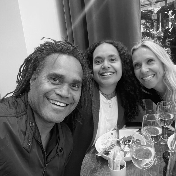 Christian Karembeu, son ex femme Estelle et leur fille Ines.