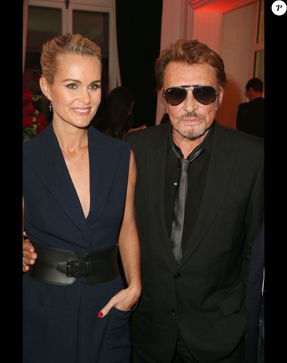 Exclusif - Laeticia Hallyday et Johnny Hallyday - Inauguration du Show Room Parisien De Grisogono et lancement de la montre "Crazy Skull" à Paris le 23 octobre 2014.