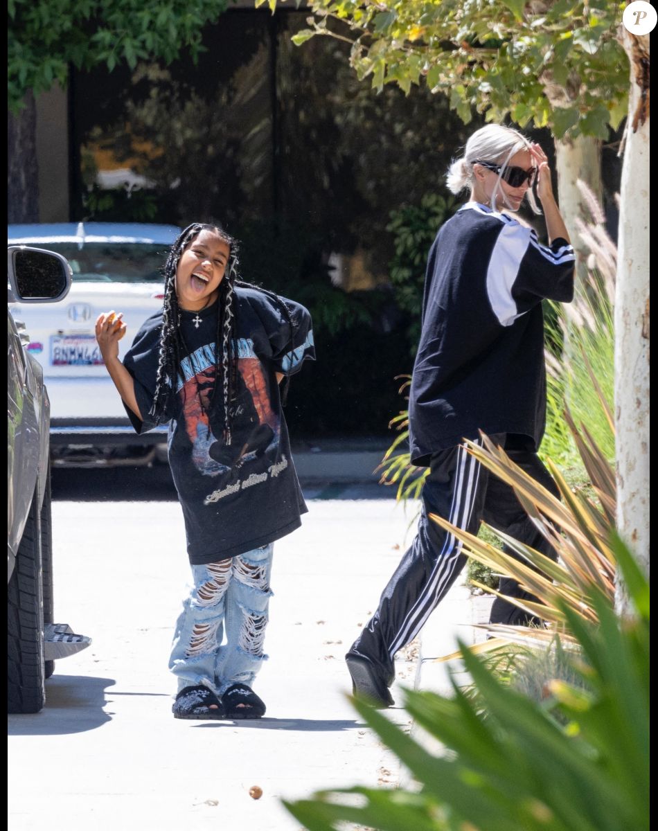 Kim Kardashian and her daughter North West after her karate class in Los Angeles.