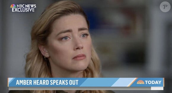 Amber Heard lors d'une interview exclusive dans l'émission Today sur NBC après avoir perdu son procès en diffamation contre son ex Johnny Depp.