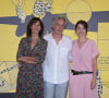 Jean Paul Civeyrac et Cristina Flutur avec Sophie Marceau au photocall du film Une Femme De Notre Temps durant le Festival de Locarno, en Suisse, le 9 août 2022 