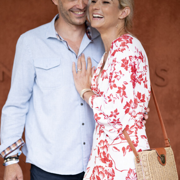 Elodie Gossuin et son mari Bertrand Lacherie au village lors des internationaux de France à Roland Garros le 12 juin 2021. © JB Autissier / Panoramic / Bestimage