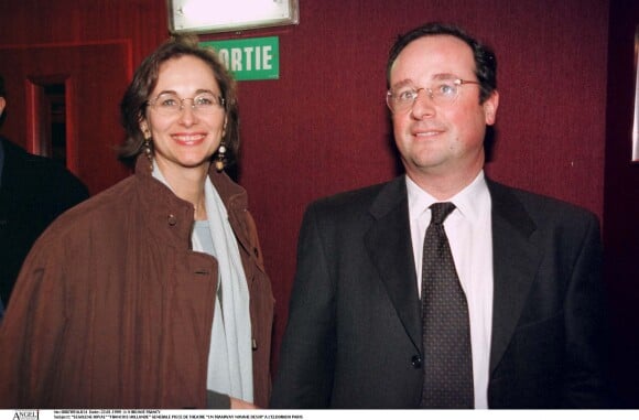 Ségolène Royal et François Hollande à la générale de la pièce "Un tramway nommé désir" à Paris en 1999.