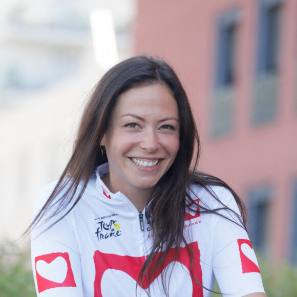 Exclusif - Dounia Coesens - Portraits des personnalités participant à l'étape du coeur de l'association "Mécénat Chirurgie Cardiaque" (MCC) à l'Hôtel Ibis Centre lors du tour de France, St Etienne, France, le 14 juillet 2022. © Christophe Clovis / Bestimage 