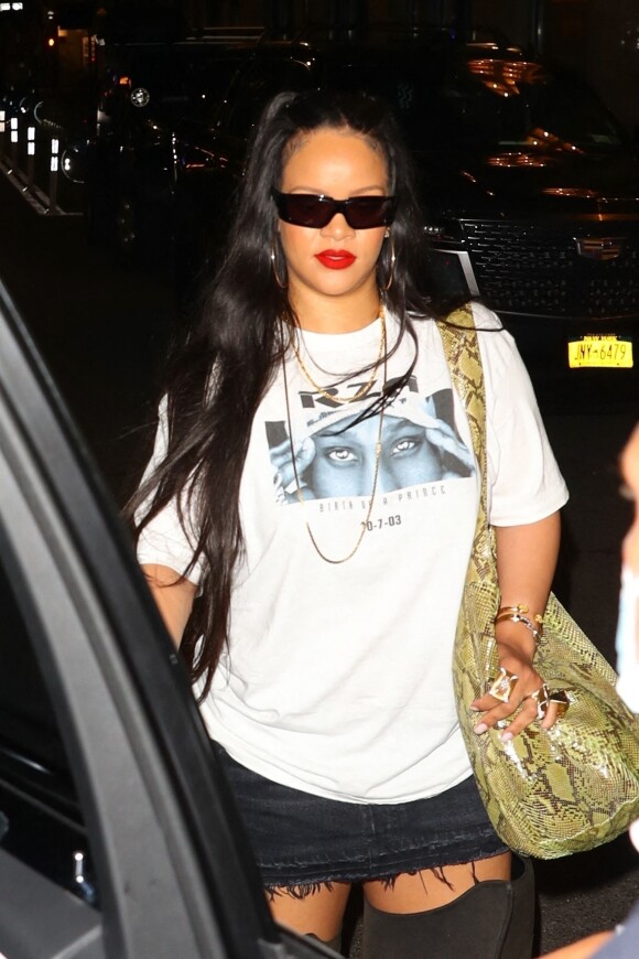 Rihanna et son compagnon Asap Rocky sortent d'un rendez-vous à New York le 12 août 2022. 