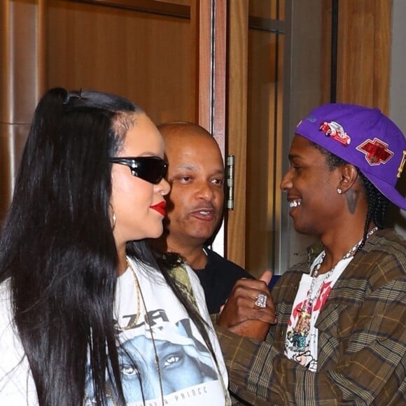 Rihanna et son compagnon Asap Rocky sortent d'un rendez-vous à New York le 12 août 2022. 