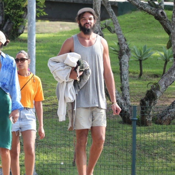 Exclusif - Joakim Noah et sa femme Lais Ribeiro sont allés faire une balade en bateau avec des amis à Rio de Janeiro au Brésil le 3 aout 2022.