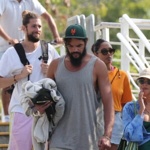 Exclusif - Joakim Noah et sa femme Lais Ribeiro sont allés faire une balade en bateau avec des amis à Rio de Janeiro au Brésil le 3 aout 2022.