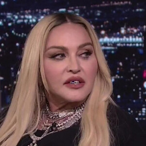 Madonna sur le plateau de l'émission "The Tonight Show Starring Jimmy Fallon" à New York.