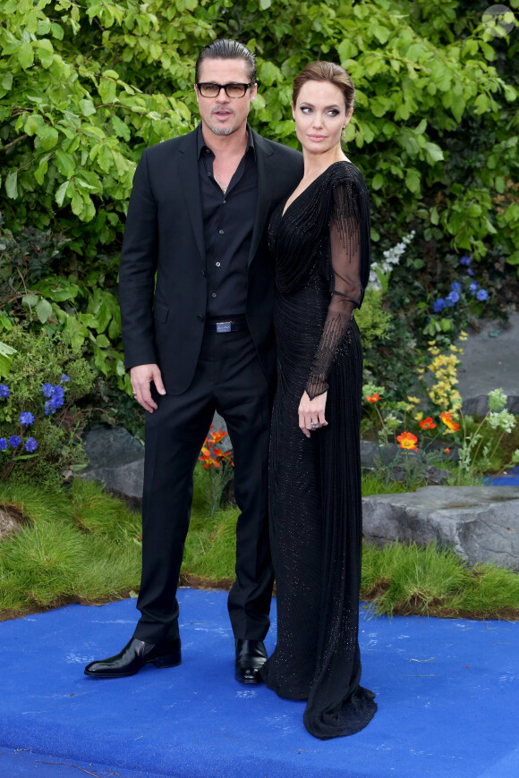 Brad Pitt, Angelina Jolie - Première du film "Maleficent" à Londres le 8 mai 2014.