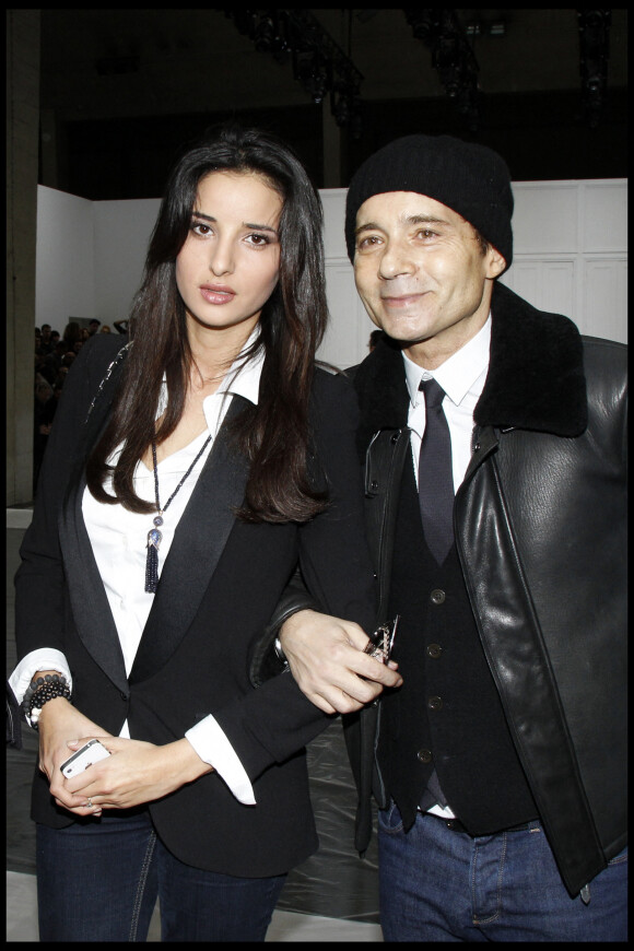 Jean-Luc Delarue et Anissa Khel au défilé Dior Homme.