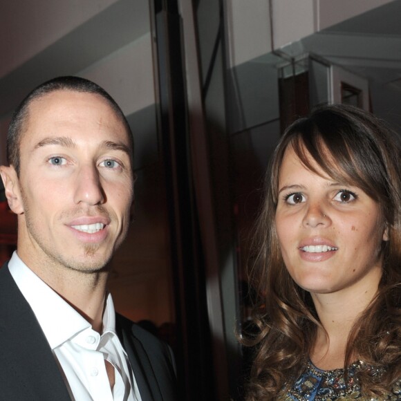 Frédérick Bousquet et Laure Manaudou - Dîner de gala de la mode contre le sida au Pavillon d'Armenonville.