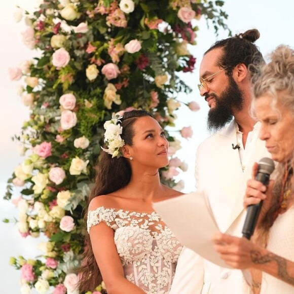 Joakim Noah et sa femme Lais Ribeiro le 13 juillet 2022.