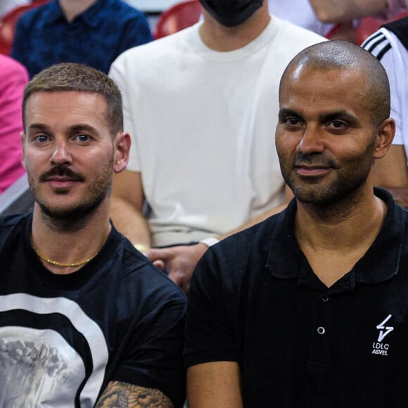 Matt Pokora et Tony Parker - Final 4 de basket à Rouen entre le JDA Dijon et L'ASVEL Lyon-Villeurbanne. © Federico Pestellini / Panoramic / Bestimage 