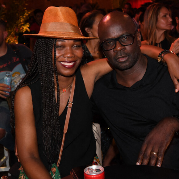 Exclusif - Kareen Guiock et son compagnon Lilian Thuram lors de la soirée du grand gala du "Marrakech du Rire 2022" pour la 10ème édition au palais El Badiî à Marrakech, Maroc, le 18 juin 2022. © Rachid Bellak/Bestimage