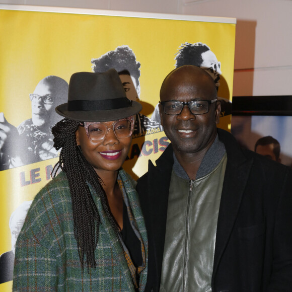 Exclusif - Lilian Thuram et sa compagne Kareen Guiock - Avant-première du documentaire "Le monde racisé du cinéma français" au cinéma le Lincoln à Paris, le 3 février 2020. © Christophe Clovis / Bestimage