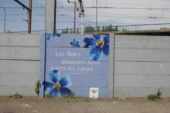 Exclusif - La maison de Marc Dutroux à Marcinelle en Belgique le 15 mai 2011. Suite à la libération de son ex épouse Michelle Martin, la maison a ete taggée d'un bref message "Non à la libérartion".