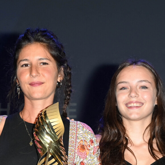 Romane Gueret, Lise Akoka, Mallory Wanecque et André Dussollier - Clôture du 15e Festival du film francophone d'Angoulême, le 28 août 2022. © Coadic Guirec/Bestimage