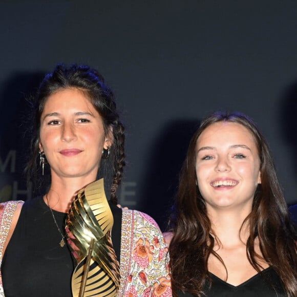 Romane Gueret, Lise Akoka, Mallory Wanecque et André Dussollier - Clôture du 15e Festival du film francophone d'Angoulême, le 28 août 2022. © Coadic Guirec/Bestimage