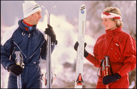 La princesse Diana et le prince Charles au ski en Suisse