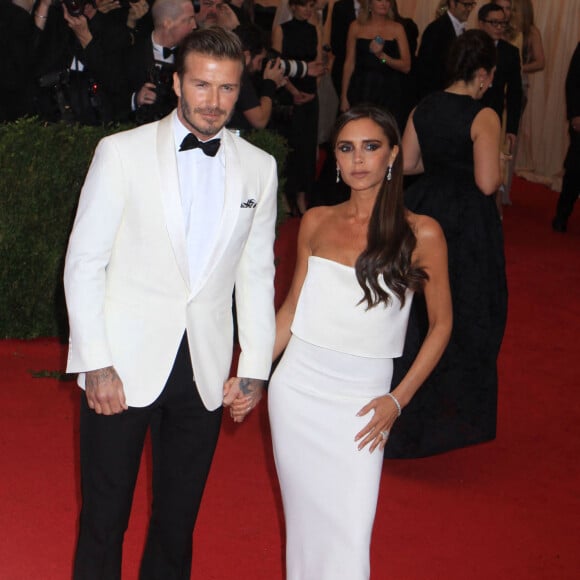 Victoria Beckham, David Beckham - Soirée du Met Ball / Costume Institute Gala 2014: "Charles James: Beyond Fashion" à New York. Le 5 mai 2014. 