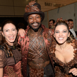 Silvia Notargiacomo, Djibril Cissé et Anaïs Delva - Backstage du 24ème Salon du Chocolat à la Port de Versailles à Paris le 30 octobre 2018. © Veeren-CVS/Bestimage