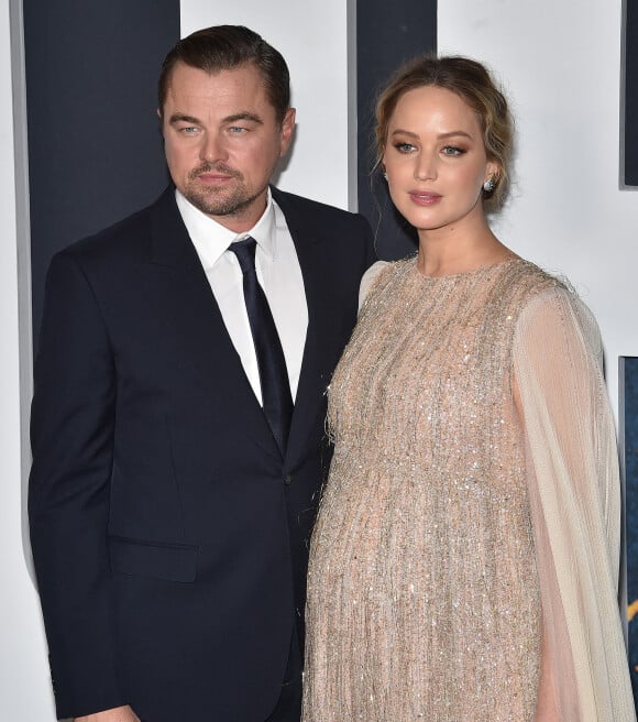 Leonardo DiCaprio, Jennifer Lawrence à la première de "Don't Look Up" (Netflix) à New York, le 5 décembre 2021. 