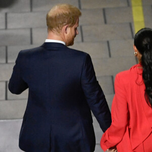 Le prince Harry, duc de Sussex et Meghan Markle, duchesse de Sussex, arrivent au "One Young World Summit 2022" à Manchester, le 5 septembre 2022.