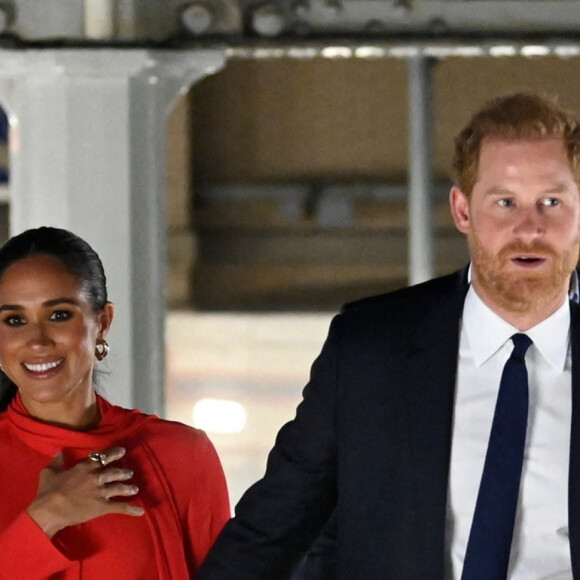 Le prince Harry, duc de Sussex et Meghan Markle, duchesse de Sussex, arrivent au "One Young World Summit 2022" à Manchester, le 5 septembre 2022.