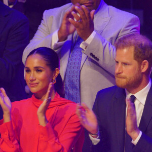 Le prince Harry, duc de Sussex et Meghan Markle, duchesse de Sussex, lors du "One Young World Summit 2022" à Manchester, le 5 septembre 2022.