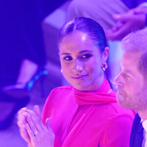 Le prince Harry, duc de Sussex et Meghan Markle, duchesse de Sussex, lors du "One Young World Summit 2022" à Manchester, le 5 septembre 2022.