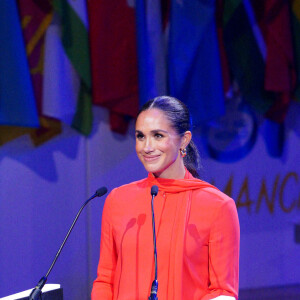 Le prince Harry, duc de Sussex et Meghan Markle, duchesse de Sussex, lors du "One Young World Summit 2022" à Manchester, le 5 septembre 2022.