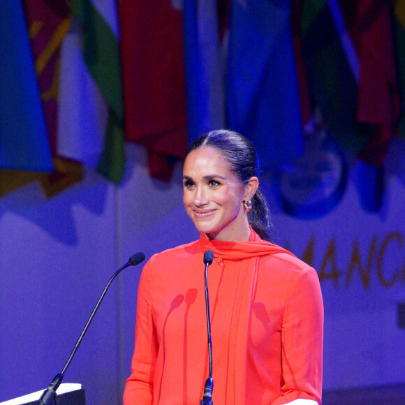 Le prince Harry, duc de Sussex et Meghan Markle, duchesse de Sussex, lors du "One Young World Summit 2022" à Manchester, le 5 septembre 2022.