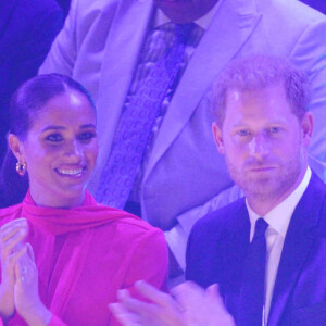 Le prince Harry, duc de Sussex et Meghan Markle, duchesse de Sussex, lors du "One Young World Summit 2022" à Manchester, le 5 septembre 2022.