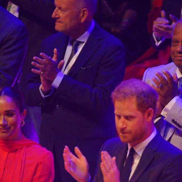 Le prince Harry, duc de Sussex et Meghan Markle, duchesse de Sussex, lors du "One Young World Summit 2022" à Manchester, le 5 septembre 2022.