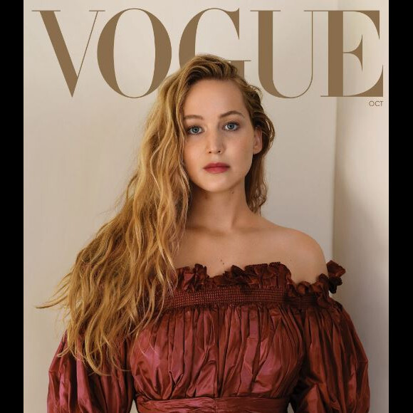 Jennifer Lawrence en couverture du magazine "Vogue", numéro d'octobre 2022.