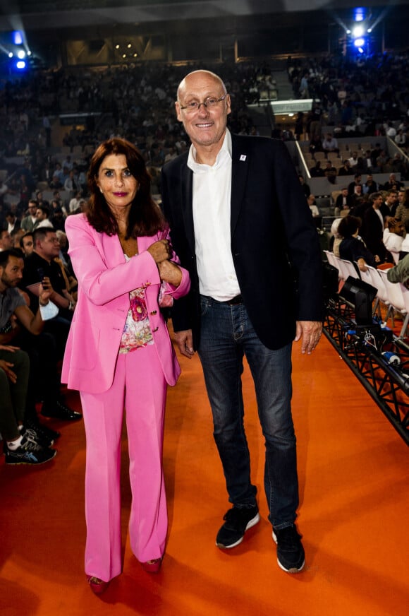Bernard Laporte et sa femme Manon - People et politiques se retrouvent au gala de boxe "La Conquête" au stade Roland Garros à Paris le 10 septembre 2021 © JB Autissier / Panoramic / Bestimage