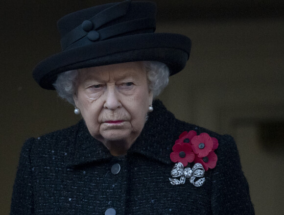 La reine Elisabeth II d'Angleterre - La famille royale d'Angleterre lors du National Service of Remembrance à Londres le 10 novembre 2019.
