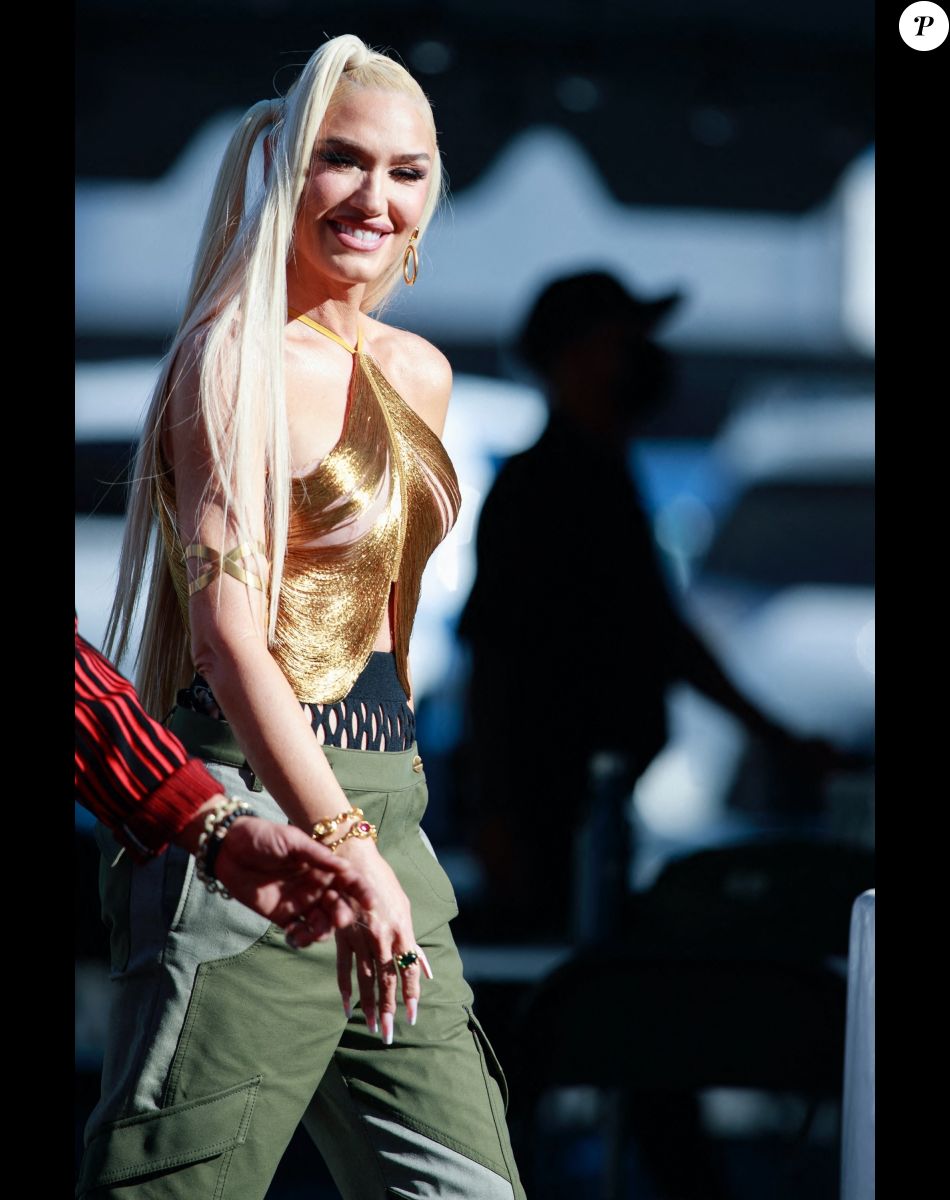 Gwen Stefani arrive au Jimmy Kimmel Live! avec Sean Paul à Los Angeles le 13 juillet 2022.