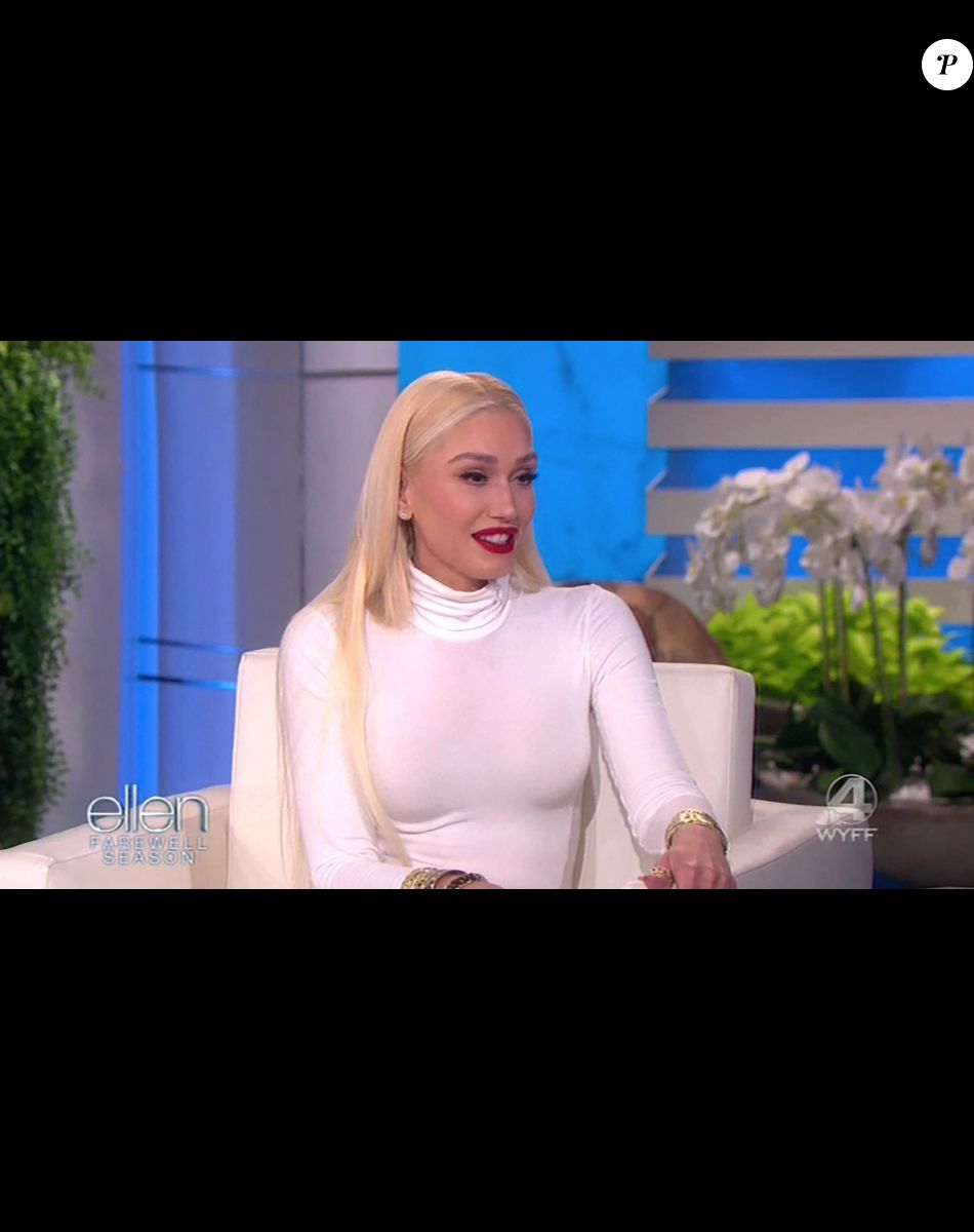 Gwen Stefani sur le plateau de l'émission "The Ellen Show" à Los Angeles, le 6 avril 2022.