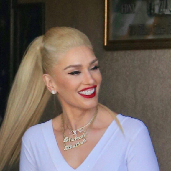 Exclusif - Gwen Stefani lors du lancement de sa marque de cosmétiques GXVE Beauty chez Mamma Cuzza à Anaheim en Californie le 3 mars 2022. 