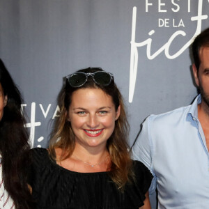 Vanessa Liautey, Caroline Furioli, Louis Valentin et Fabienne Carat, membres de la série "Plus belle la vie" lors de la cérémonie d'ouverture du 20ème festival de la fiction audiovisuelle de la Rochelle, France, le 13 septembre 2018. © Patrick Bernard/Bestimage