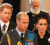 Le prince Harry, duc de Sussex, Meghan Markle, duchesse de Sussex, Kate Catherine Middleton, princesse de Galles, le prince de Galles William - Intérieur - Procession cérémonielle du cercueil de la reine Elisabeth II du palais de Buckingham à Westminster Hall à Londres. Le 14 septembre 2022