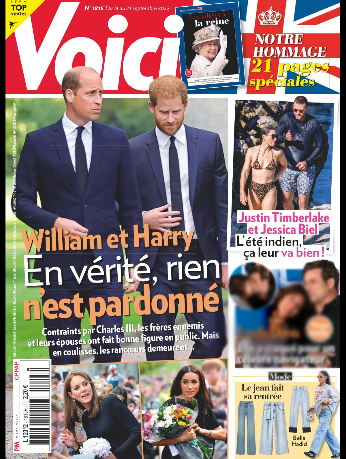 Photo Couverture de "Voici" du jeudi 15 septembre 2022 Purepeople