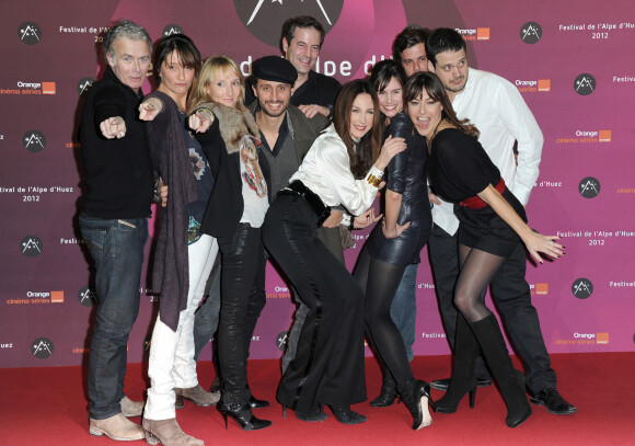 Arié Elmaleh, Franck Dubosc, Audrey Lamy, Elsa Zylberstein, Louise Monot, Lannock Gautry, Shirley Bousquet, au Festival de l'Alpe d'Huez © Guillaume Gaffiot /Bestimage